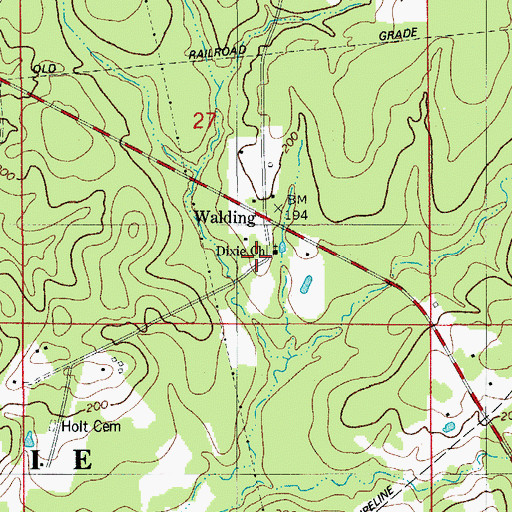Topographic Map of Dixie School (historical), LA