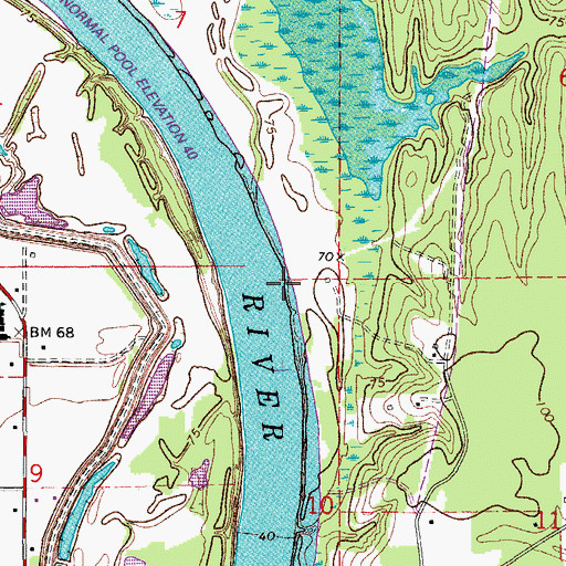 Topographic Map of Dysant Landing, LA