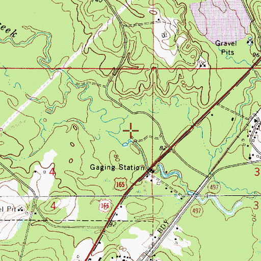 Topographic Map of Evans Boy Scout Camp (historical), LA