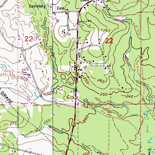 Topographic Map of Flatwoods School (historical), LA