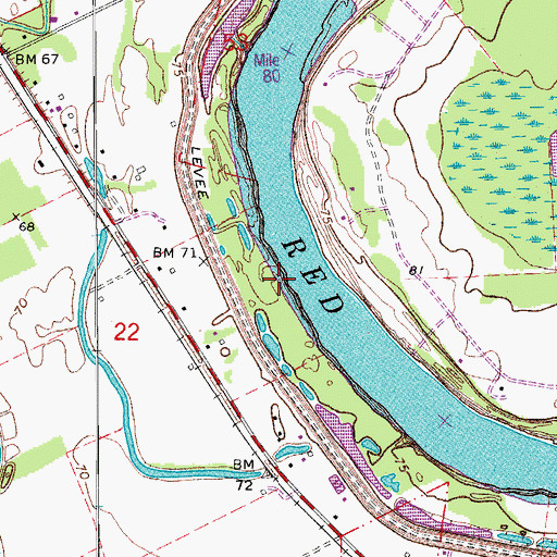 Topographic Map of Gum Point Landing, LA