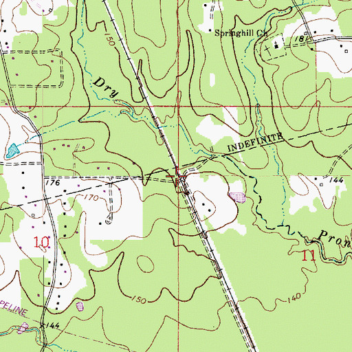Topographic Map of Hudson Creek Siding (historical), LA