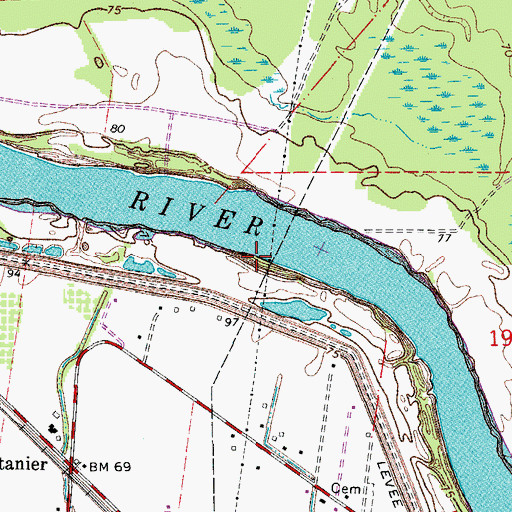 Topographic Map of Latanier Landing, LA