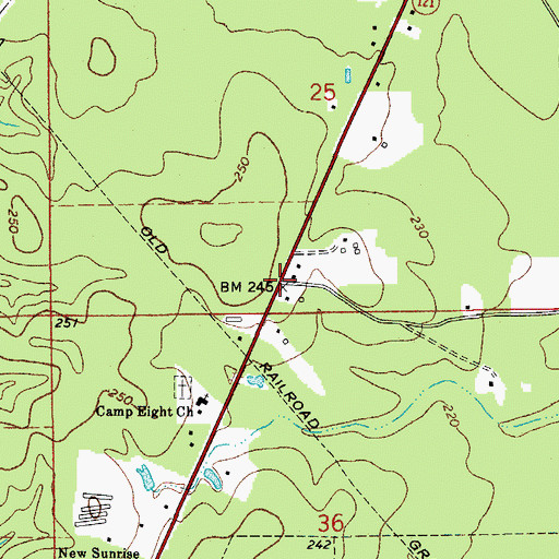 Topographic Map of Lewiston, LA