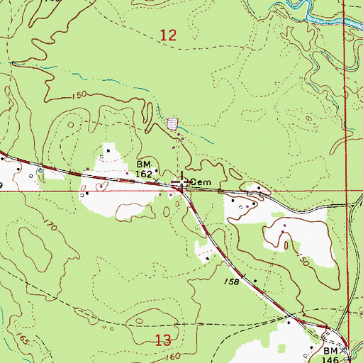 Topographic Map of Lone Star Cemetery, LA