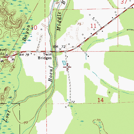 Topographic Map of Lost Bayou School (historical), LA