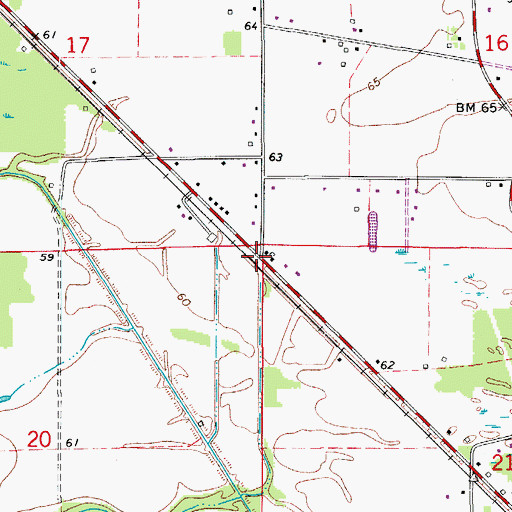 Topographic Map of Magda (historical), LA