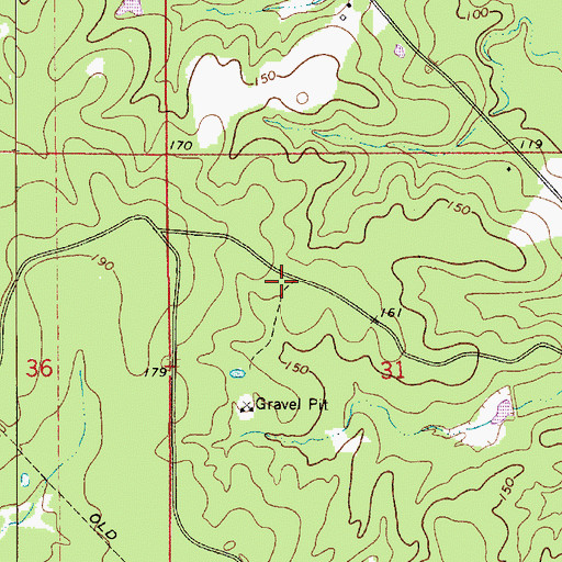 Topographic Map of Masters Creek Gas Field, LA