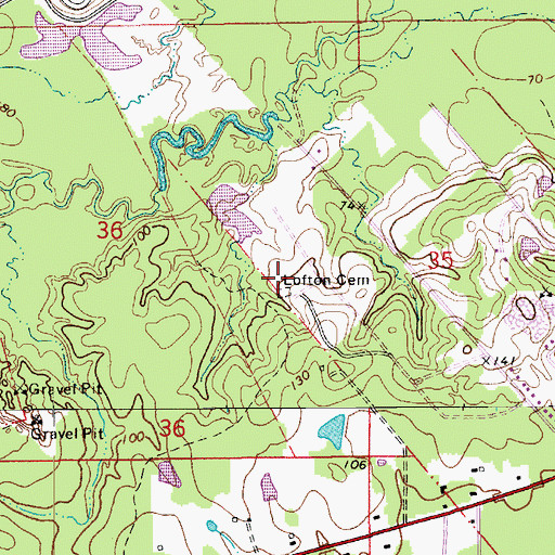 Topographic Map of New Zion Church (historical), LA