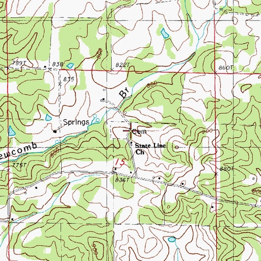 Topographic Map of State Line, AR