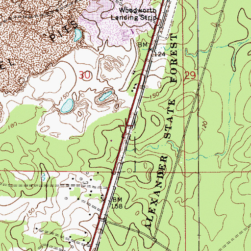 Topographic Map of Oden (historical), LA