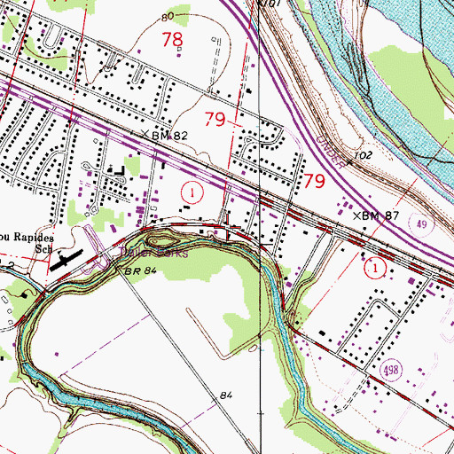 Topographic Map of Olive Church, LA