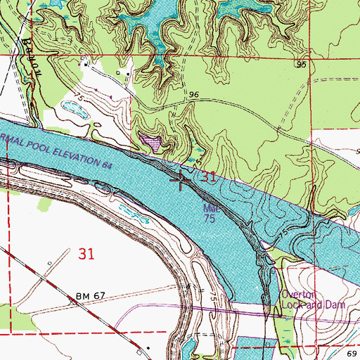 Topographic Map of Palo Alto Landing, LA