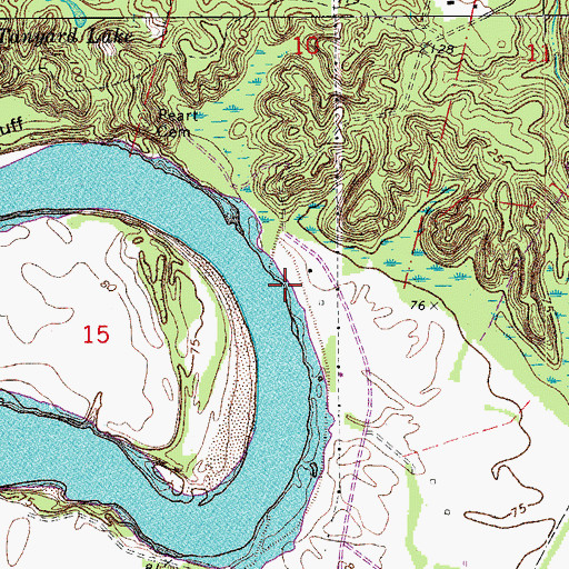 Topographic Map of Pearts Landing, LA