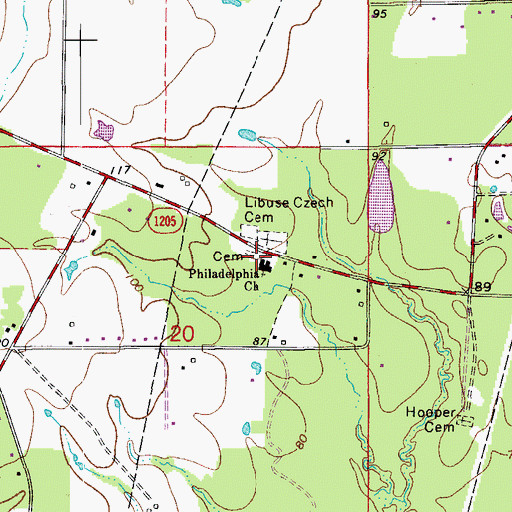 Topographic Map of Philadelphia School (historical), LA