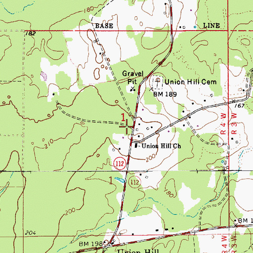 Topographic Map of Pisgah Church (historical), LA
