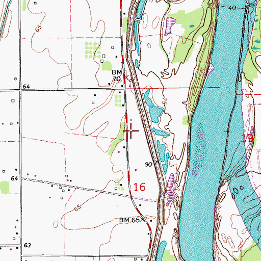 Topographic Map of Poland High School (historical), LA