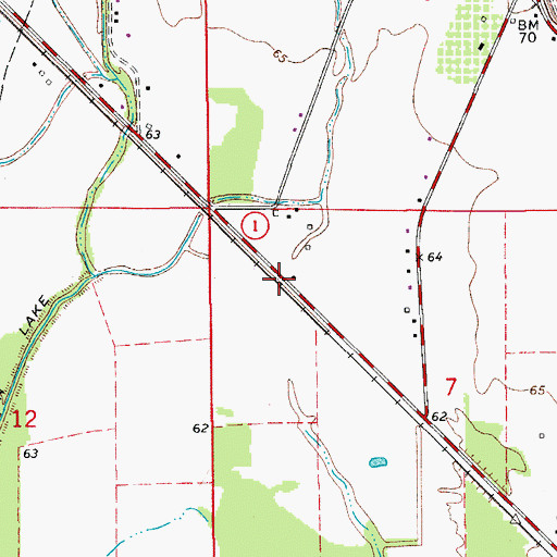 Topographic Map of Richland (historical), LA
