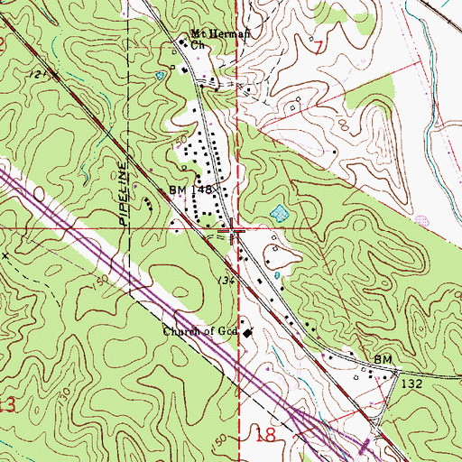 Topographic Map of Rodemacher, LA