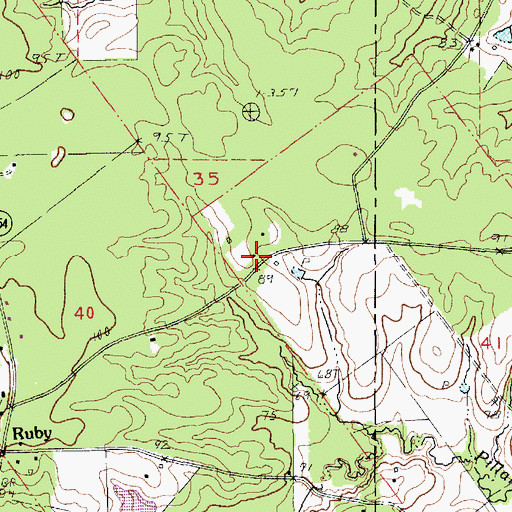 Topographic Map of Ruby School (historical), LA