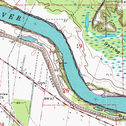 Topographic Map of Rush Landing, LA