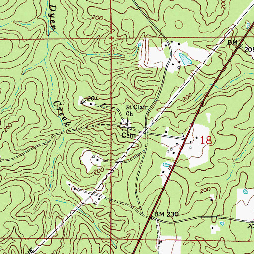 Topographic Map of Saint Clair School (historical), LA