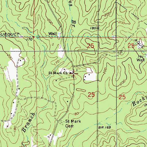 Topographic Map of Saint Mark School (historical), LA