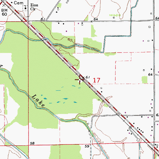 Topographic Map of Saint Marks Church (historical), LA