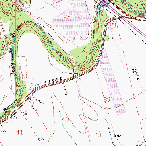 Topographic Map of Saint Paul Church (historical), LA