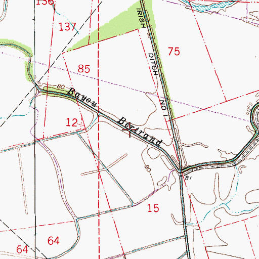 Topographic Map of Saline Lake (historical), LA