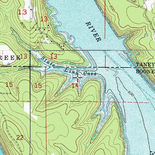 Topographic Map of State Line Cove, AR