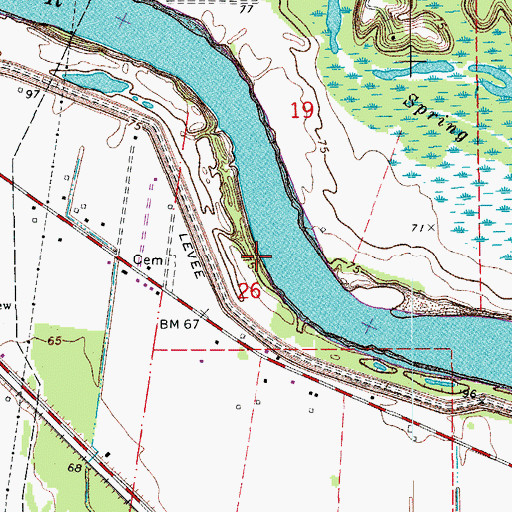 Topographic Map of Smith Landing, LA