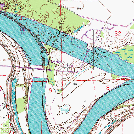 Topographic Map of Stonewalls (historical), LA