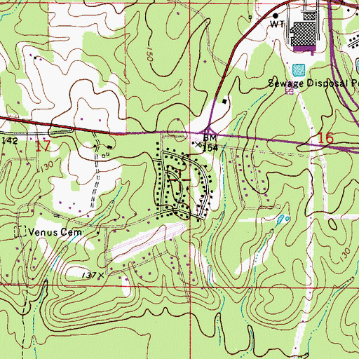 Topographic Map of Timber Trails, LA