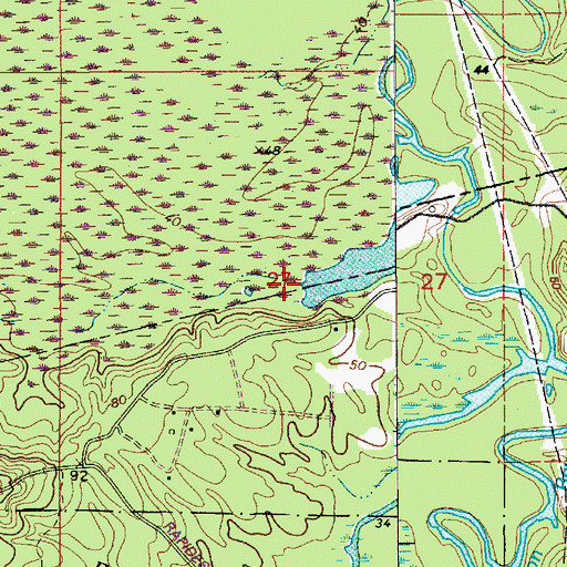 Topographic Map of Virgin Bend Oil Field, LA