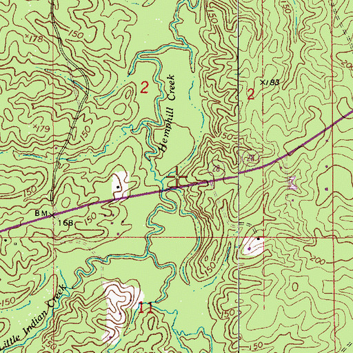 Topographic Map of Waldon Church (historical), LA