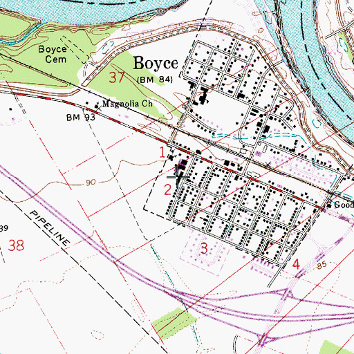 Topographic Map of Wettermark High School, LA