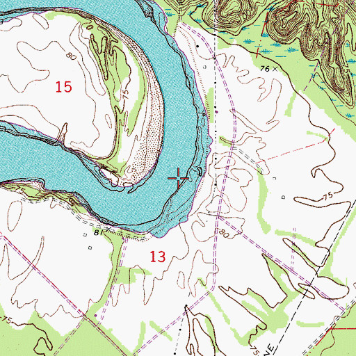 Topographic Map of Wises Landing, LA