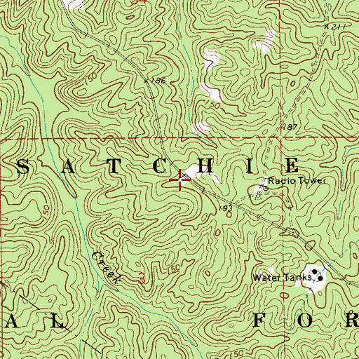 Topographic Map of Woodworth Lookout Tower (historical), LA
