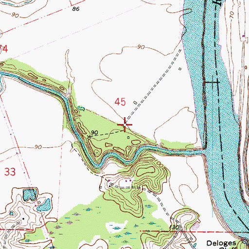 Topographic Map of Zion Church (historical), LA