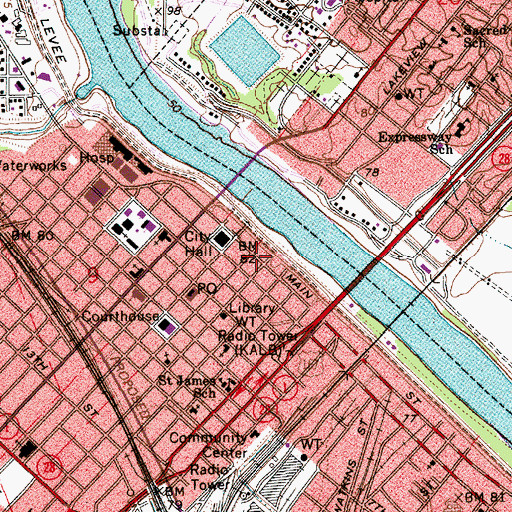 Topographic Map of Alexandria Museum of Art, LA