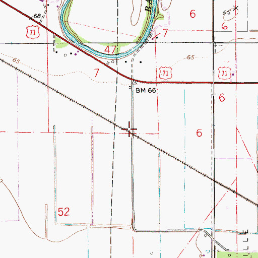 Topographic Map of Barstaw Spur (historical), LA