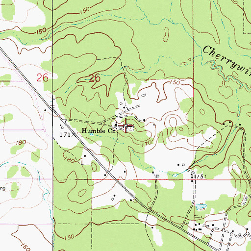 Topographic Map of Bethel Cemetery, LA