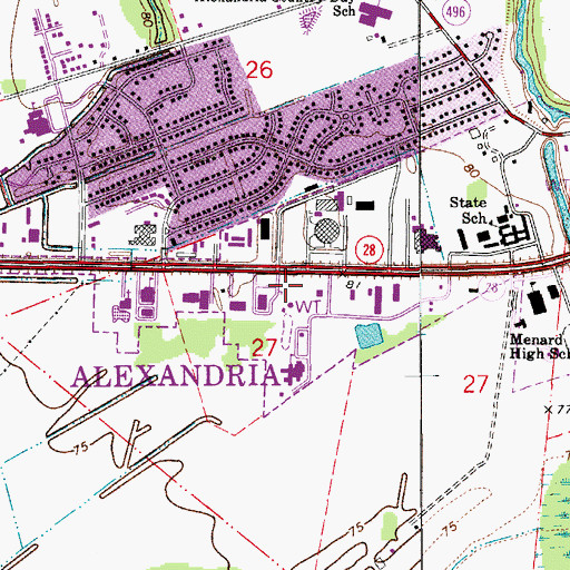 Topographic Map of Briarwood Hospital, LA