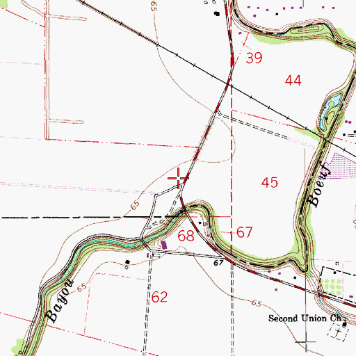 Topographic Map of Bubenzer, LA