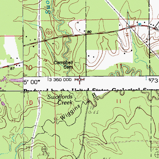Topographic Map of Camel Church (historical), LA