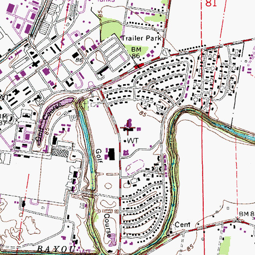 Topographic Map of England Air Force Base Dependent School, LA