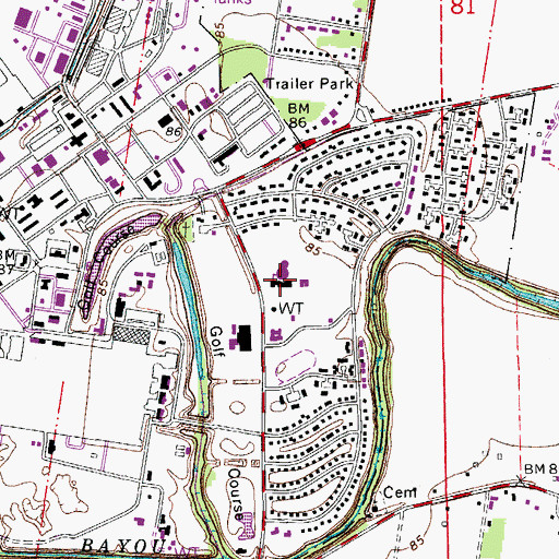 Topographic Map of England Air Force Base Dependent School, LA