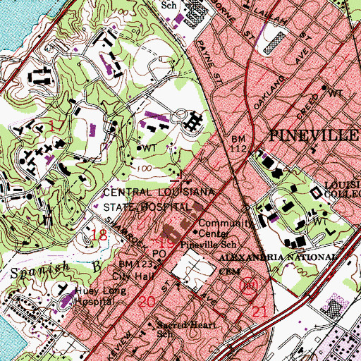 Topographic Map of First United Pentecostal Church, LA