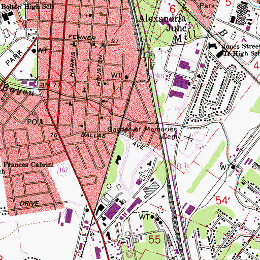 Topographic Map of Greater Saint Lawrence Baptist Church, LA